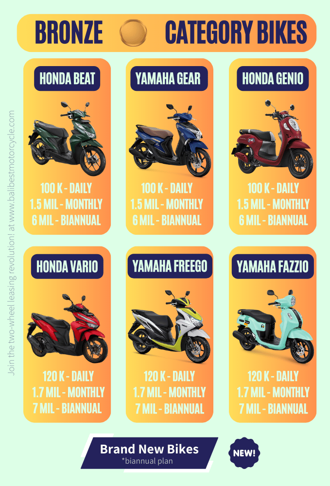 Bronze Category-Bali Bike Rental Price