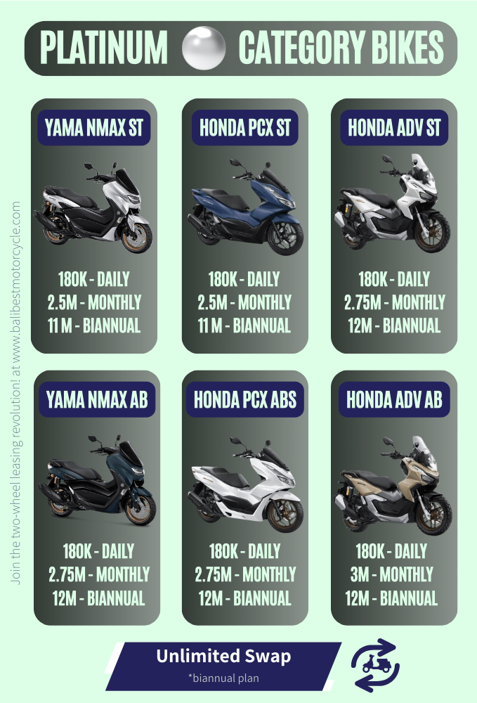 Platinum Package-Bali Scooter Rental Price